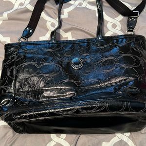 Black Coach baby bag